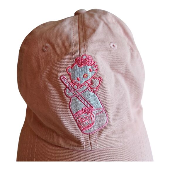HELLO KITTY Kawaii Milk Cap Hat Pink Adjustable Sanrio for HOT TOPIC - Picture 2 of 8